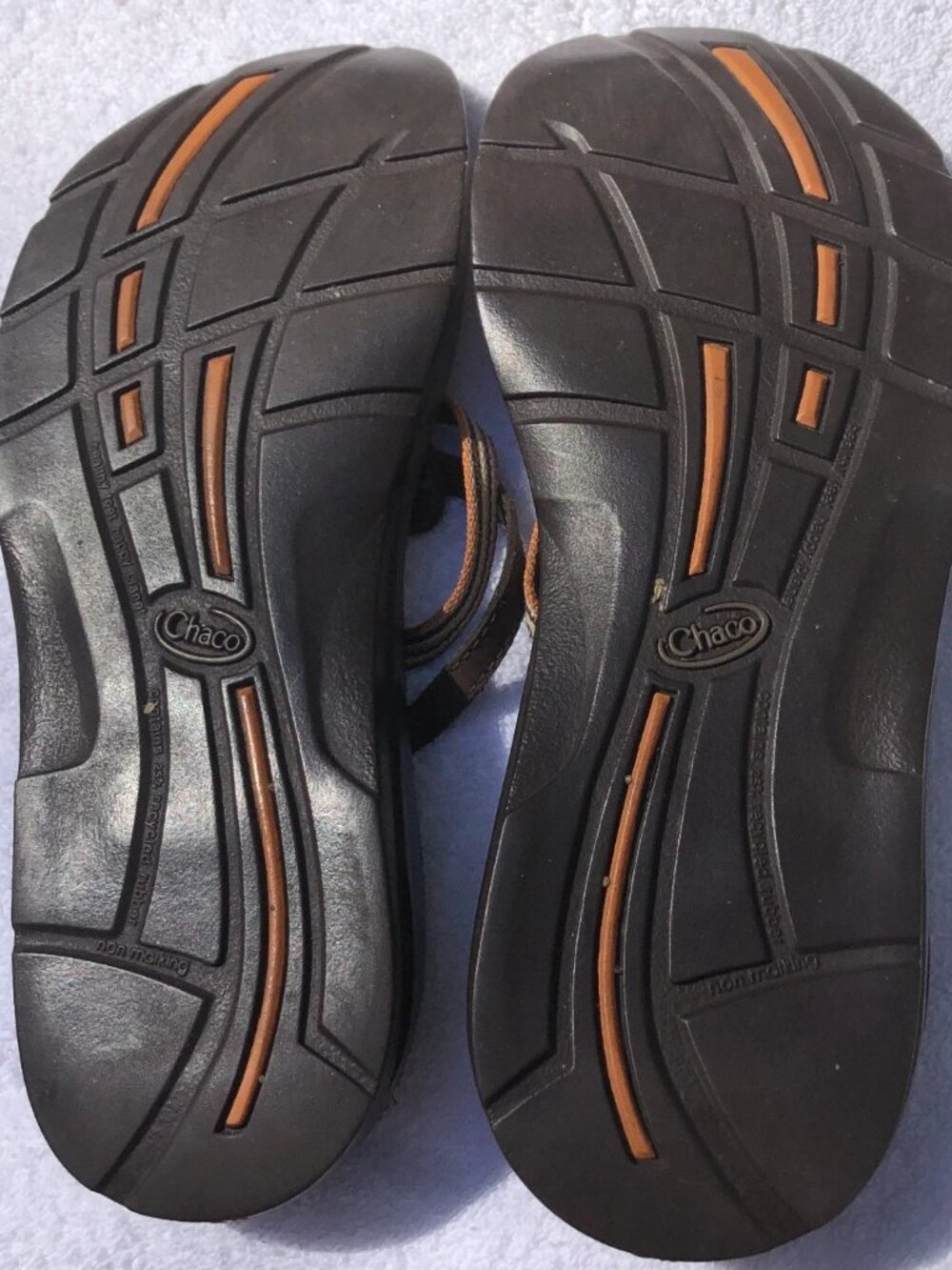 Vintage Retro CHACO Women's Thong FLIP Flop Brown Leather and grosgrain SZ 8 - Picture 12 of 15